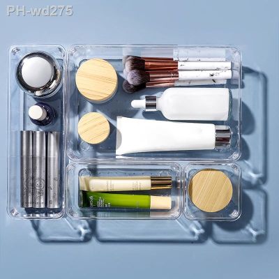 1Pcs Storage Transparent Plastic Desk Drawer Organizers Jewelry Makeup Organizer Small Things