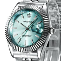 TORBOLLO Fashion Quartz Watch Men Date Silver Steel Band 3ATM Waterproof Mens Clock relogio masculino