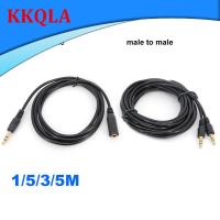 QKKQLA 1.5/3/5m 3.5mm 3pole Audio Male to male Female Jack Plug Stereo Aux Extension connector Cable Cord for Phone Headphone Earphone