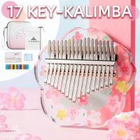 Cicaance Kalimba อะคริลิค17คีย์ Thumb Finger เปียโน Calmba คีย์บอร์ดเครื่องดนตรีพร้อมกระเป๋าการเรียนรู้หนังสือของขวัญสำหรับ Beginner