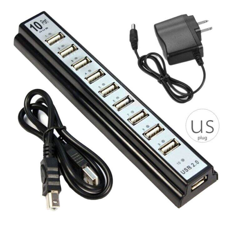 10พอร์ตแป้นพิมพ์-usb-2-0-splitter-hub-พร้อมที่ชาร์จโทรศัพท์มือถือคอมพิวเตอร์อะแดปเตอร์ไฟฟ้าหัวปลั๊ก-eu-อุปกรณ์อิเล็กทรอนิกส์