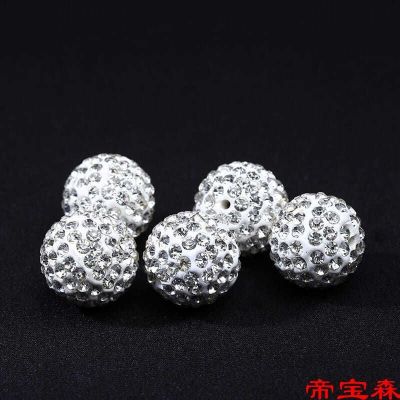 [COD] Clay ball diy accessories straight hole diamond handmade necklace bracelet hair ring earrings production string loose beads