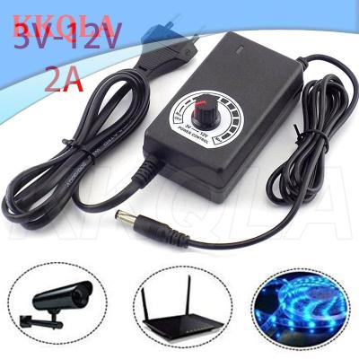 QKKQLA 3V-12V 2A Power Supply Adjustable AC 100V-240V to DC 12V Power Adapter Universal For CCTV Camera LED Strip Light Router