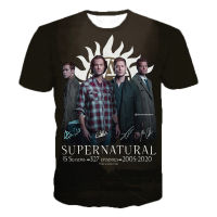 Supernatural 3D พิมพ์เสื้อยืดแขนสั้นสยองขวัญทีวีละครแฟชั่นลำลองเสื้อยืดผู้ชายผู้หญิง Streetwear ขนาดใหญ่ Tees Tops