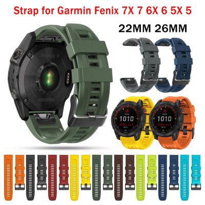 ●✲ 22mm 26mm silikonowe pasek do smartwatcha dla Garmin Fenix 7X 7 Fenix 6X 6 Pro Fenix 5X 5 Plus 3hr bransoletka szybkie uwolnienie nadgarstek