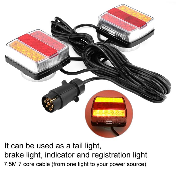 ไฟท้าย-1-คู่-12v-magnetic-led-safety-light-indicator-ไฟท้ายสำหรับรถพ่วงรถบรรทุกรถยนต์