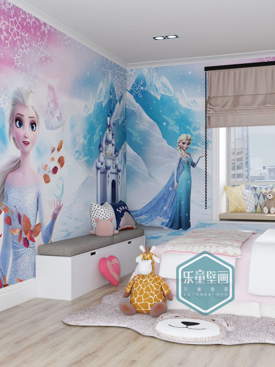 France Vertical 3D Wallpaper For ChildrenS Anna  Elsa