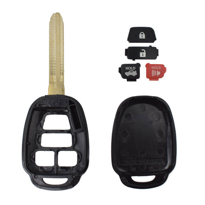 รถ-remote-key-fob-shell-สำหรับ-toyota-camry-corolla-prius-rav4-highlander-sequoia-tundra-4ปุ่ม-blank-key-blade-ชุดซ่อม