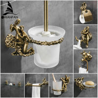 Romantic Bathroom Hardware Accessories Set,Towel Ring and Robe Hook,Toilet Paper Holder Towel Bar Toliet Brush Holder MB-0810B