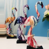 Statue Decoration Home Accessories Resin Abstract Sculpture Flamingo Sculpture Model Office Desk Decor Figurines