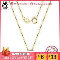 ORSA JEWELS Italian 925 Sterling Silver Box Chain Necklace Rose Gold/Gold Plated Silver Necklaces Neck Chains for Pendant SC07-G