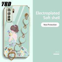 YBD เคสโทรศัพท์กำไลข้อมือรัก สำหรับ Huawei Nova 7i Nova 6SE Nova 7SE Nova 7 Pro ลวดลายช่อดอกไม้น่ารักล่าสุดสำหรับเด็กผู้หญิงหรูหราบูติกปลอกซิลิโคนอ่อน