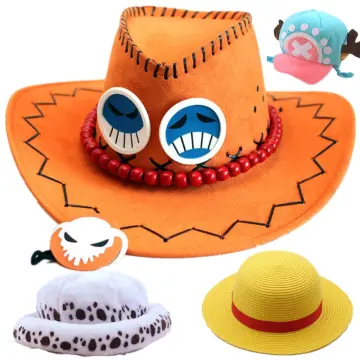 Anime Character Portgas D Ace Cowboy Hat Cosplay Hats Pirates Orange Cap  Suede