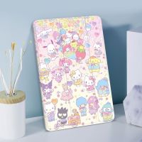 Sanrio เคสมือถือลาย Hello Kitty สีชมพูพร้อมช่องใส่ปากกาสำหรับ Ipad Air 2021เคส10.2 Mini 6 Air 4 10/9ป้องกันซิลิโคน Pro 11นิ้ว