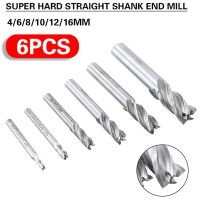 【Best-Selling】 MULTI DEAL 6Pc 4-16Mm Solid Carbide End Mill 4 Flutes Tialn เคลือบ Micrograin Slot เจาะ Milling เครื่องมือ End Mill Router Bit