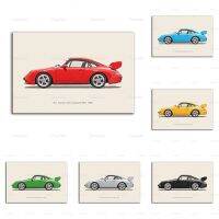 Porsche 911 Carrera RS ภาพแต่งบ้านโปสเตอร์วินเทจรถพิมพ์ภาพวาดฝาผนังโมดูลาร์ผ้าใบวาดภาพห้องนั่งเล่นห้องนอนเด็ก