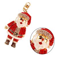 1Pc Keychain Delicate Cartoon Creative Decorative Christmas Keyring Santa Claus Keychain for Kids