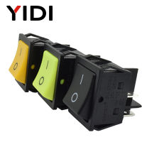 Heavy Duty KCD4-201 Rocker Switch no light 30A 250VAC ON OFF DPDT Switch Double pole single throw Green Yellow Black Switch