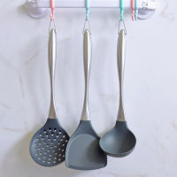 1Pc Kitchen Utensils Silicone Nonstick Cooking Gadgets Stainless Steel Handle Cooking Tools