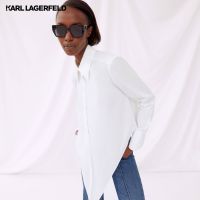 KARL LAGERFELD - KARL X AMBER VALLETTA TIE-WAIST POPLIN SHIRT 231W1660 เสื้อเชิ้ต