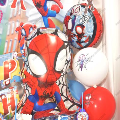 6/11 PCS  Spidey And His Amazing Friends Foil Mylar 1st Balloon Globos Set Birthday Party Decorations Boys Baby Shower Supplies Balloons
