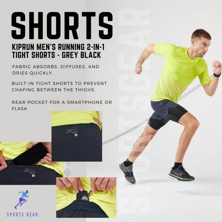 OUTSHOCK กางเกง กางเกงขาสั้นรัดรูปใส่วิ่ง 2in1 รุ่น Kiprun ( Kiprun