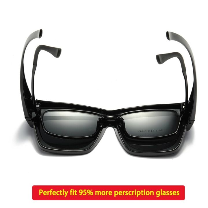 Polarized Fit Over Sunglasses Cover Over Overlay Prescription Glasses Myopia Man Women Car 9180