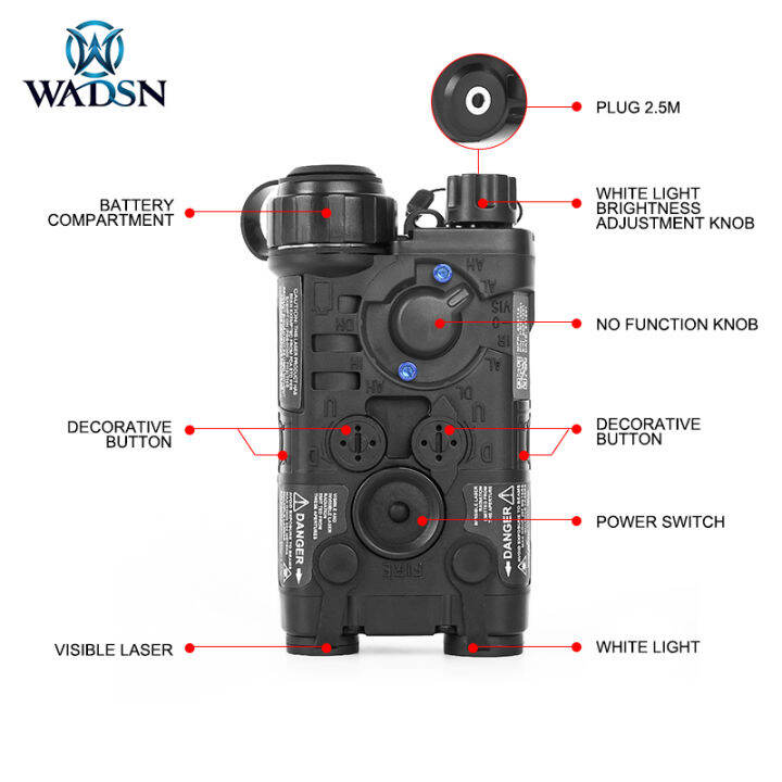 WADSN Mini L3 NGAL PEQ DBAL Red Green Blue Dot Aiming PEQ Flashlight ...