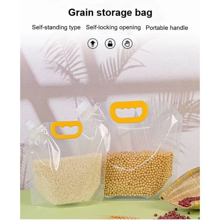 3pcs/pack Sealed Storage Bags For Grains And Cereals, With Suction Nozzle,  Thickened Anti-moth And Moisture-proof Rice Bags For Home Use