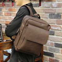 ♛☍ Retro Backpack Mens Bag Tide Brand Casual Youth Backpack Korean Simple Fashion Travel Bag Student School Bag