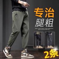 CODhuanglan212 Retro Casual cargo 2023 New Style Korean Version Fashion Mens pants Slim-Fit Small-Feet Straight-Leg Black Men