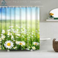 【CW】☫  Seaside Scenic Shower Curtain Polyester Waterprood with Hooks