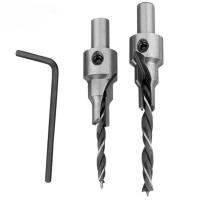 เหล็กคาร์บอน Countersink เจาะชุดรีมเมอร์สกรูบานพับหลุมเลื่อยขูดสองใบมีดไม้ countersunk เจาะ