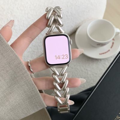 Stainless Steel Bracelet For Apple Watch Series 8 7 41mm 45mm 6 se 4 3 5 2 Lady Strap For iWatch Ultra 49mm 42 40mm 38 44mm Band Straps