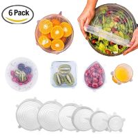 Silicone Stretch Lids 6 Pack of Various Sizes Reusable Lids for Bowls Pots Cups. Durable and Expandable Seal Food Covers Set