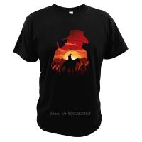 Dead Redemption T Shirt Game Red Sunset Digital Print Camiseta Cowriding Dutch Van Der Linde Tshirt Men Cotton Tees 【Size S-4XL-5XL-6XL】