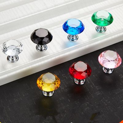 【CW】 30mm Design Glass Knobs Cupboard Pulls Drawer Cabinet Handles Handle Hardware