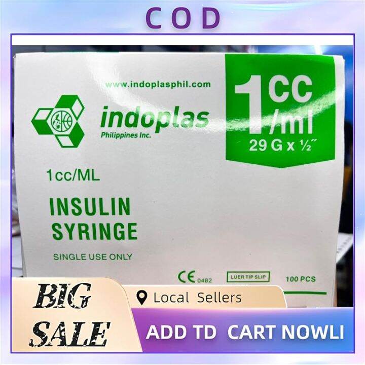 Ready stock 】 insulin Syringe 1cc 29G x 1/2 cc 100s Lazada PH