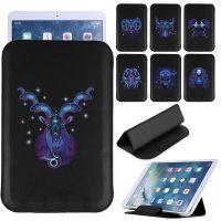 【DT】 hot  Universal iPad Tablet Bag Case Magnetic Sleeve Pouch 7 8 10 Inch Folding PU Leather Stand Cover Zodiac Printed Holder