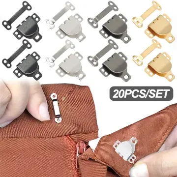 10pcs Non-Sew on Clasp Trouser Hooks and Bars Skirts Pants Fastener  Replacement
