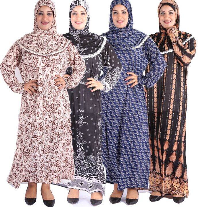 yf-12-pieces-lot-new-style-women-khimar-kaftan-muslim-abaya-maxi-dress-prayer-clothing-hijab-qk033