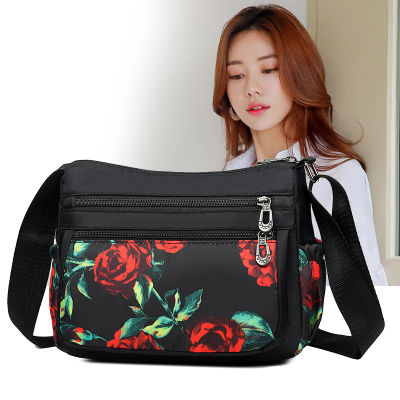Middle-Aged And Elderly Womens Lightweight 2021 New Shoulder Bag Mom Fashion Printed Travel Crossbody Bag 2023
