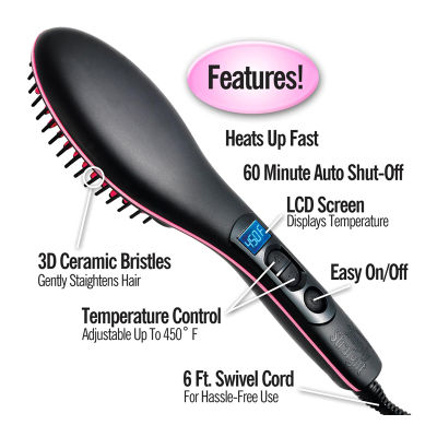 Electric Hair Straightener Brush Ionic Hair Straightening Iron Professional Ceramic Hair Styling Massager Tools Heating Hot Comb