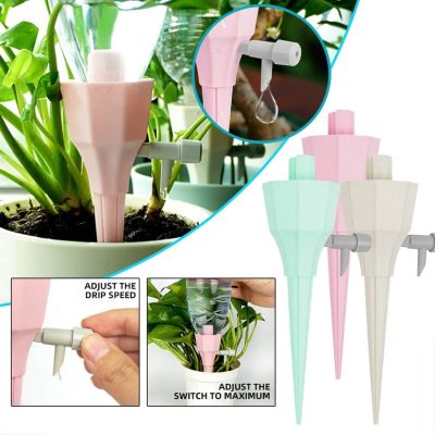 3pcs/set Automatic Watering Drippers Device Adjustable Drip Irrigation Self Watering Spikes System Plant Water Dispenser With Slow Release Switch