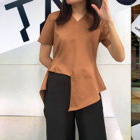 define_studio [Pre-order รอสินค้า 7-14 วัน] Define Short Sleeves Blouse 001 in Cinnamon Stick เสื้อเบลาส์ผู้หญิงแขนสั้น สีน้ำตาล