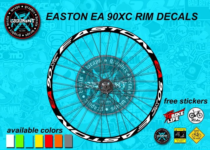 EASTON EA90XC BIKE RIM DECALS SET WITH FREEBIES STICKER PACK Lazada PH