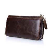 Fashion Brand Business Mens Clutch Bag High Capacity Zipper Long Clutch Wallets Genuine Leather Card Holder Coin Purse Card Holders