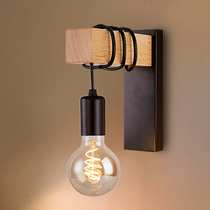 Seville Modern Minimalist Indoor Wall Light Wood Wall Lamp E27 Lamp ...