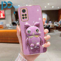 เคสโทรศัพท์แฟชั่นสำหรับ Xiaomi Redmi Note 10S Note 10S Note 10 Pro Note 10 Pro Max Note 11S Note 11S Note 5G Note 12 Pro Note 12 Pro Note 12 Pro Note 12 Pro + ตัวชุบโลหะหรูหราโทรศัพท์พับเป็นขาตั้งกระต่ายน่ารักฝาครอบ