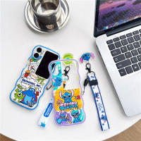 เคสนิ่มลายคลื่นสำหรับออปโป้ไฟนด์ N2ฝาพับ TPU ใสลายการ์ตูนฝาครอบป้องกันหยักพร้อมสายคล้อง